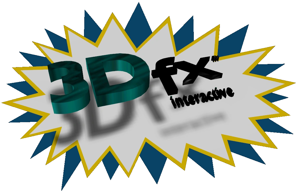 The retro 3dfx Interactive logo on a starburst badge